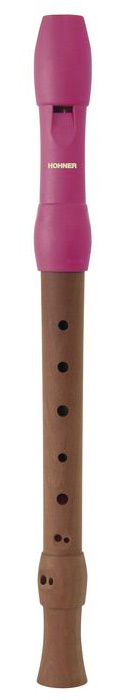 B95841 Hohner 3-piece Alegra Descant Recorder - Pink Mouthpiece
